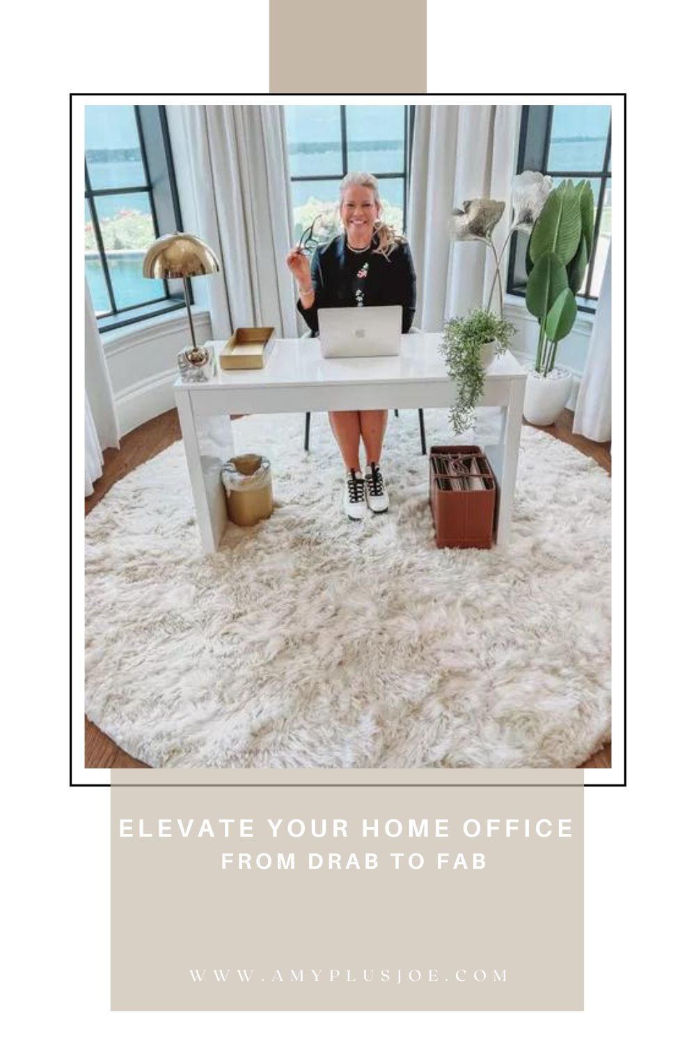 From Drab to Fab | Elevate Your Home Office

home office, home office decor, California home, Texas home, work from home, desk, chair, rug, home office styling